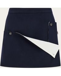 Ferragamo - Tailored Mini Skirt With Button Detail - Lyst