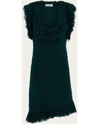 Ferragamo - Mini Dress With Fringe Detail - Lyst