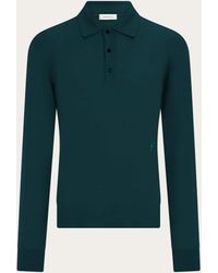 Ferragamo - Wool Polo Shirt With Long Sleeves - Lyst