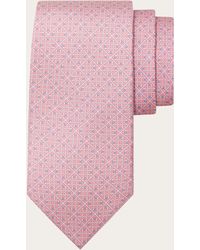 Ferragamo - Men Square Gancini Print Silk Tie - Lyst