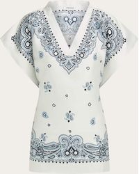 Ferragamo - Arabesque Print Poncho - Lyst