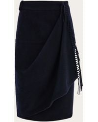 Ferragamo - Wrap Skirt With Fringe Detail - Lyst