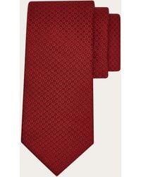 Ferragamo - Micro Gancini Print Silk Jacquard Tie - Lyst