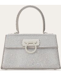 Ferragamo - Iconic Top Handle With Crystals - Lyst