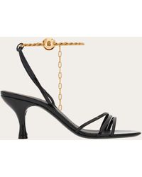 Ferragamo - Sandal With Ankle Chain - Lyst