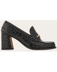 Ferragamo - Femmes Mocassin Escarpin Avec Boucle F Noir Taille .5 - Lyst