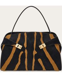Ferragamo - Hug Soft Bicolor Shoulder Bag (L) - Lyst