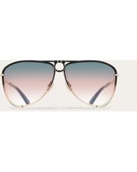 Ferragamo - Aviator Frame Sunglasses With Interchangeable Lenses - Lyst