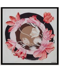 Ferragamo - Damen Seidentuch mit Tulpen-Print - Lyst