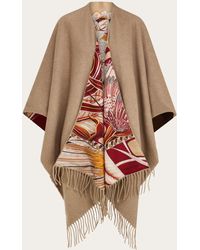 Ferragamo - Cashmere And Silk Reversible Cape - Lyst