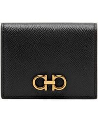 Ferragamo - Ferragamo Gancini Leather Compact French Wallet - Lyst