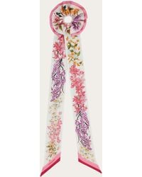 Ferragamo - Spring Print Silk Scrunchie With Mini Bandeau - Lyst