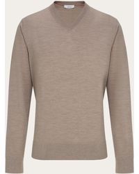 Ferragamo - Knitted V-Neck Sweater - Lyst