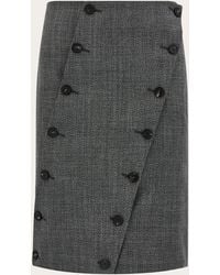 Ferragamo - Straight Cut Skirt With Button Detail - Lyst