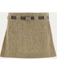 Ferragamo - Mini Skirt With Gancini Belt - Lyst