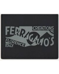 Ferragamo - Hommes Porte-Cartes De Crédit Avec Logo Gris - Lyst