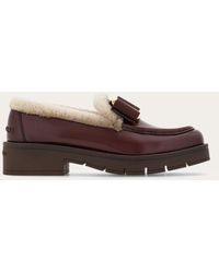 Ferragamo - Damen Vara Bow Loafer Mit Futter Aus Merinowolle Größe - Lyst