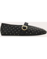Ferragamo - Studded Gancini Buckle Ballet Flat .5 - Lyst