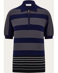 Ferragamo - Striped Polo Shirt - Lyst