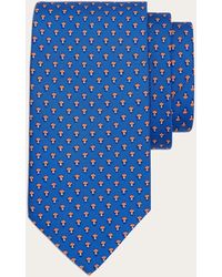 Ferragamo - Hommes Cravate En Soie Imprimé Champignons Bleu - Lyst