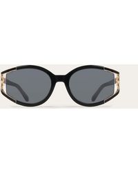 Ferragamo - Oval Frame Sunglasses - Lyst