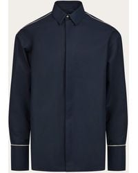 Ferragamo - Sports Shirt With Contrasting Piping - Lyst