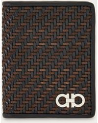 Ferragamo - Woven Credit Card Holder - Lyst