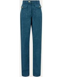 Ferragamo - Washed Gabardine Trouser - Lyst