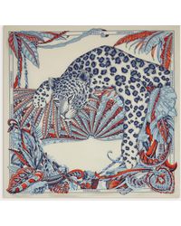 Ferragamo - Damen Halstuch aus reiner Seide Animalier-Print - Lyst