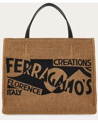 Ferragamo - Donna Tote Bag Con Logo (S) - Lyst