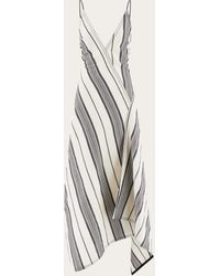 Ferragamo - Asymmetrisches Kleid mit Streifen - Lyst