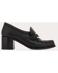 Ferragamo - Block Heel Loafer With Gancini Ornament .5 - Lyst