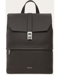 Ferragamo - Hommes Sac À Dos Avec Boucle Gancini Brun - Lyst