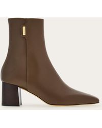 Ferragamo - Ankle Boot With Golden Tab - Lyst