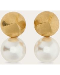 Ferragamo - Earrings With Bead Pendant - Lyst