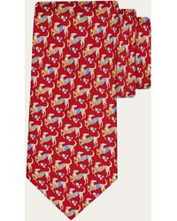 Ferragamo - Hounds Print Silk Tie - Lyst