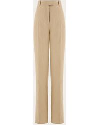 Ferragamo - Women Linen Blend Tailored Trouser - Lyst