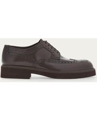 Ferragamo - Derby With Perforated Detailing - Lyst