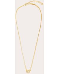 Ferragamo - Gancini Necklace With Pendant And Crystals - Lyst