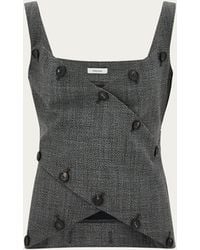 Ferragamo - Wool Vest Top With Button Detail - Lyst