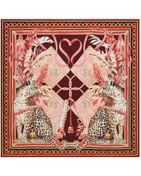 Ferragamo - Feline Print Silk Foulard - Lyst