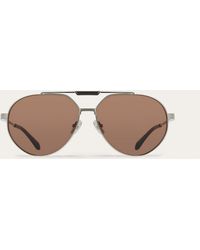 Ferragamo - Aviator Frame Sunglasses - Lyst