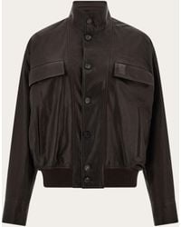 Ferragamo - Herren Blouson Aus Narbigem Leder - Lyst