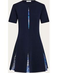 Ferragamo - Knit Dress With Rooster Print Inserts - Lyst