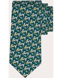 Ferragamo - Hounds Print Silk Tie - Lyst