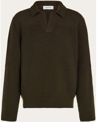 Ferragamo - Knitted Sweater With Polo Collar - Lyst