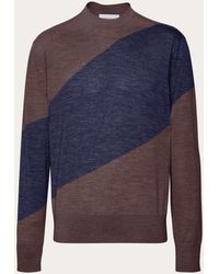 Ferragamo - Crew Neck Dual Tone Sweater - Lyst