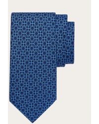 Ferragamo - Hommes Cravate En Soie Imprimé Totem Bleu - Lyst