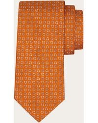 Ferragamo - Gancini Print Silk Tie - Lyst
