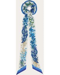 Ferragamo - Spring Print Silk Scrunchie With Mini Bandeau - Lyst
